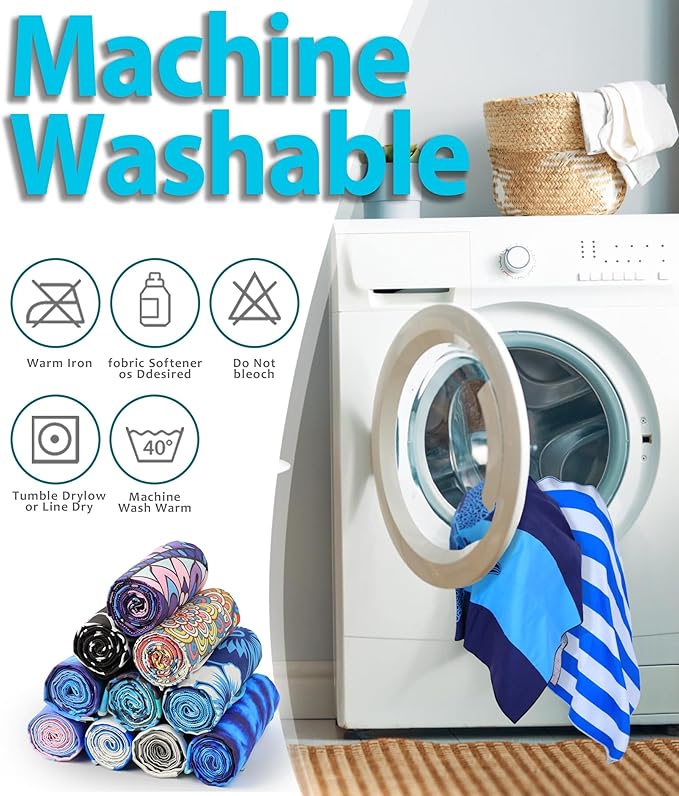 Margelife Sand Proof Microfiber Beach Towels Adult –Quick Fast Dry Beach Oversized Accessories for Travel Swimming Pool Yoga Blanket Lightweight Must Haves Items Women Gifts Turtle Coconut Tree