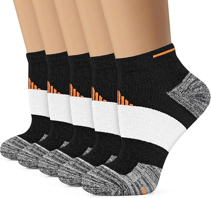 Iseasoo Copper Ankle Compression Socks - Low Cut Arch Support Socks for Men & Women, Running, Nurses, Plantar Fasciitis Socks