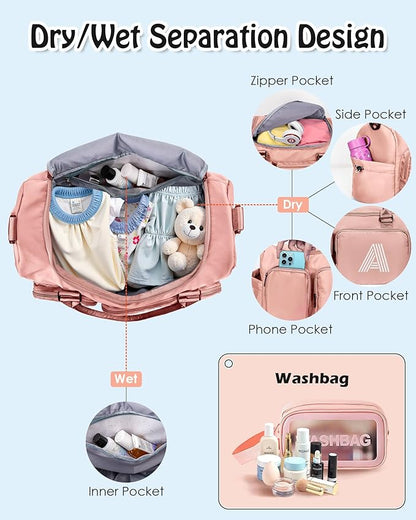 Initial Travel Duffle Bag Gym Bag for Girls, Kids Teacher Appreciation Gifts, Personalized Weekender Bag, Monogram Mothers Day Gifts, Girls Gifts for Kids Child