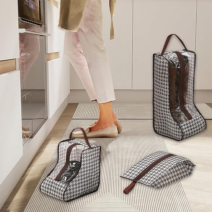 6 Pack Boot Storage, Portable Shoe Bags for Storage, Waterproof & Dustproof Boot Bags for Cowboy Boots, Shoe Cover Protector Bag with Zipper for Travel and Daily Use