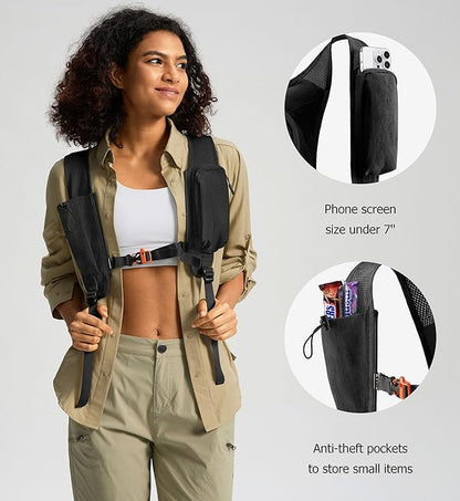 10L Small Hiking Backpack Travel Daypack Lightweight Packable Back Pack for Women Men(Black)