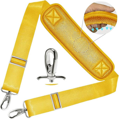 ZINZ Shoulder Strap 78" Universal Handbag Strap with Ultra-Thick Fixed Padded and Dual Balanced Adjustable Buckles Shoulder Crossbody Strap for Briefcase Messenger Bag Laptop Bag Luggage，Yellow