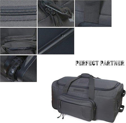 Heavy-Duty X-Large Military Tactical Wheeled Rolling Duffel Trolley Bag For Deployment Traveling Camping Sporting