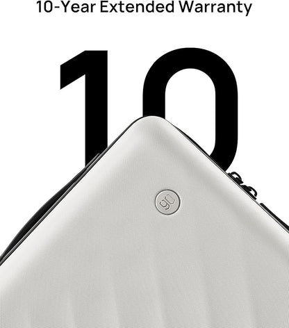 NINETYGO Trunk Luggage 22 Inch, Small Checked Luggage with Double Spinner Wheels, Anti-Burst Zipper, Hard Case PC Suitcase, Lightweight Travel Luggage, TSA Approved (Pearl White, Hudson)