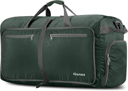 Gonex 40L 60L 80L 100L 150L Large Foldable Travel Duffle Bag with Shoes Compartment, Packable Lightweight Water Repellent Duffel Bag for Camping Gym Weekender Bag