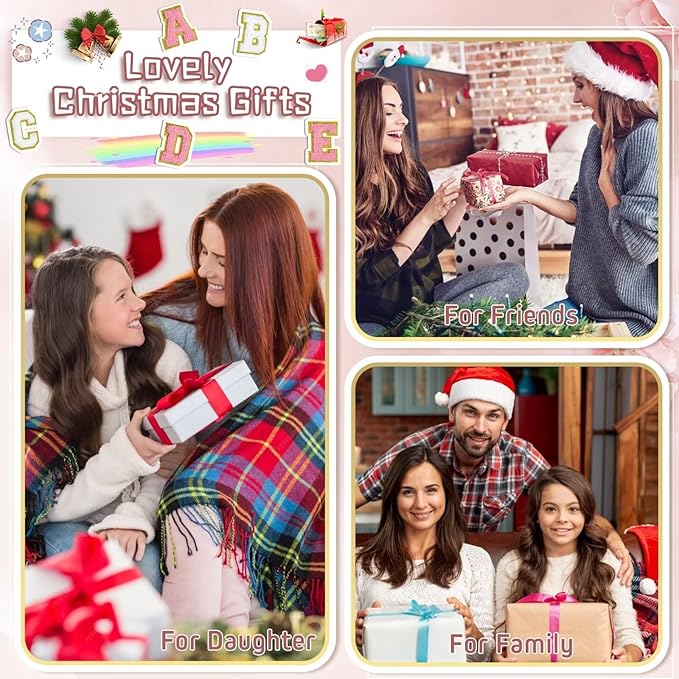 TOPEAST Preppy Patch Makeup Bag, Chenille Letter Pouch Cosmetic Bag, PU Leather Waterproof Toiletry Bag, Personalized Birthday Gift for Women Girl, Cute Stuff for Girls (Brown B)