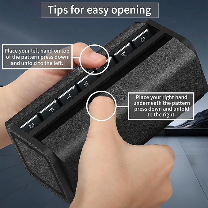 Pill Organizer 2 Times a Day, Am Pm Twice Daily Pill Case, Detachable Large Travel Pill Box 7 Day, Weekly Pill Container for Vitamin Medicine Supplement Fish Oil (Black)