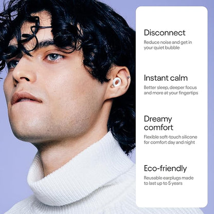 Loop Quiet 2 Ear Plugs Ultra-Comfy Reusable Noise-Reducing Earplugs for Sleep, Deep Focus, Travel, Sensitivity | Flexible Hearing Protection | Customizable Fit | 24dB (SNR) Noise Reduction