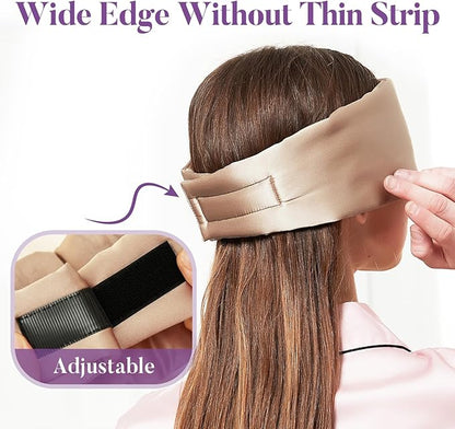 Satin Sleep Mask - Updated Design Light Blocking Eye Mask for Men and Women, Soft and Comfortable Night Sleeping Mask, Eye Cover for Travel/Sleeping (Camel)