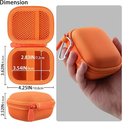 co2CREA Hard Case for Beats Powerbeats Pro 2 with Carabiner Clip, Shockproof Earbuds Storage Box – Protective Travel Cover for Powerbeats Pro 2 Wireless Bluetooth Earbuds (Electric Orange Case)