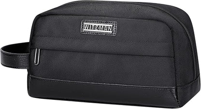 WITZMAN Toiletry Bag for Men Women Lightweight Hanging Travel Bathroom Bag Water-resistant Dopp Kit Shaving Bag Cosmetic bag （B692 Black）
