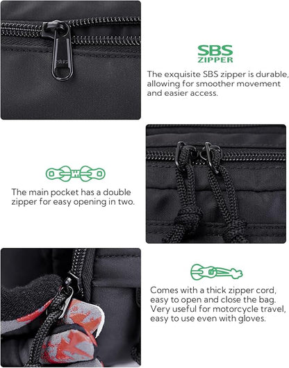 WATERFLY Fanny Pack Waist Packs: Large Crossbody Fanny Packs for Women Men with 5 Zipper Pockets Adjustable Strap Waist Bags Hip Pack for Traveling Cycling Running Hiking