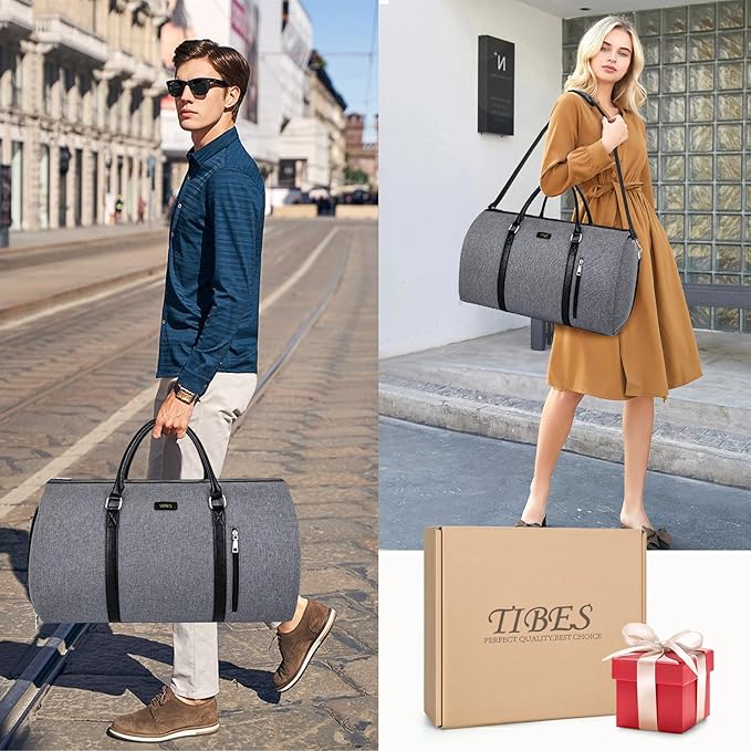 Convertible 2-in-1 Garment Bags for Travel, Carry On Garment Duffle Bag With Shoe Compartment Large Weekender Bag for Women Men Hanging Suitcase Suit Travel Duffel Overnight Bags 4pcs Set