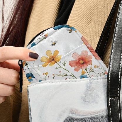 Pill Organizer Box Case Weekly Travel Pill Container Cute Pill Holder 7Day Vitamin Organizer Pill Dispenser Sorter Planner Storage Small Compact Red Wildflower Bees22