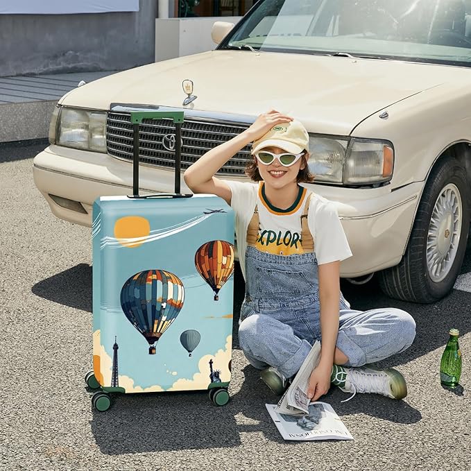 ANNA QUEEN Travel Luggage Cover Suitcase Protector Suitcase Cover Anti-Scratch,Stretchable Bag Cover Washable Durable Polyester with Elastic Hem with Zipper Closure