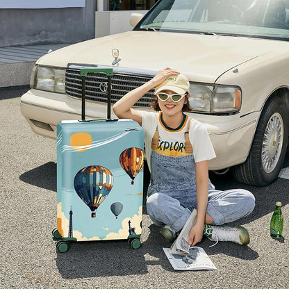 ANNA QUEEN Travel Luggage Cover Suitcase Protector Suitcase Cover Anti-Scratch,Stretchable Bag Cover Washable Durable Polyester with Elastic Hem with Zipper Closure