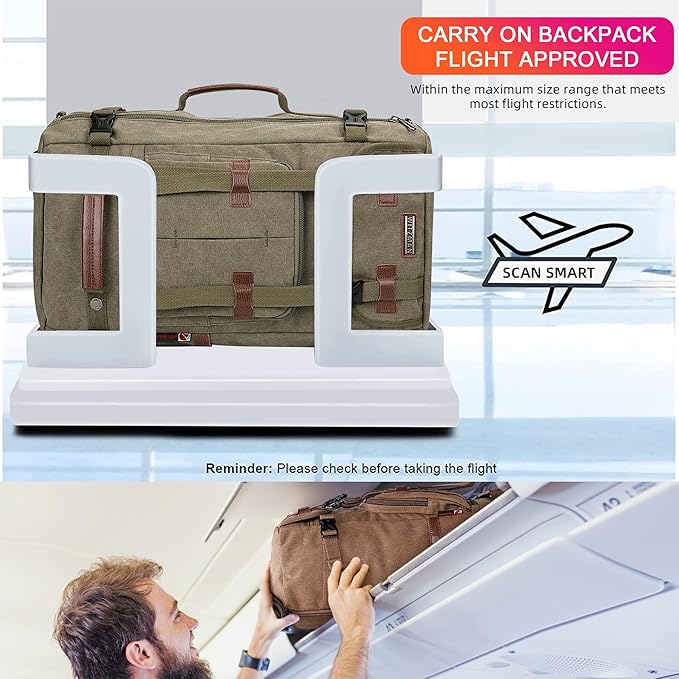 WITZMAN Canvas Backpack Vintage Travel Backpack Large Laptop Bags Convertible Shoulder Rucksack(A519-1 Classic Light Green)