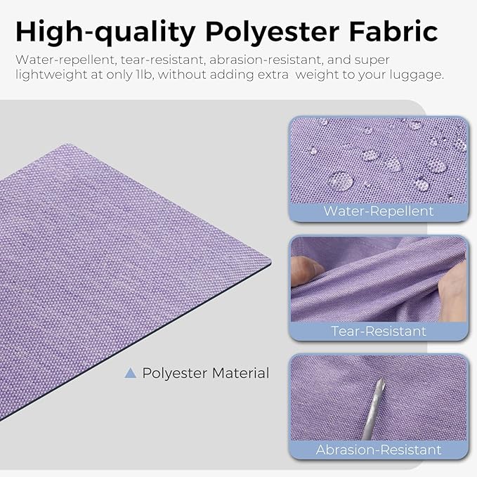 Fmeida 65L Duffle Bag with Shoes Compartment, Foldable Travel Duffel Bags for Men Women, Large Packable Travel Bag Water Repellent & Tear Resistant (Purple)