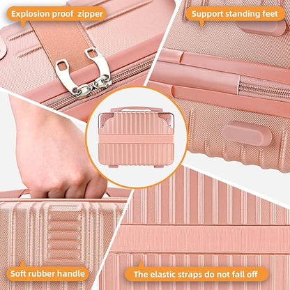 14inch Hard Shell Cosmetic Organizer Travel Train Hand Luggage Small Portable Carrying Suitcase Makeup Case Bag for Women Toiletry
