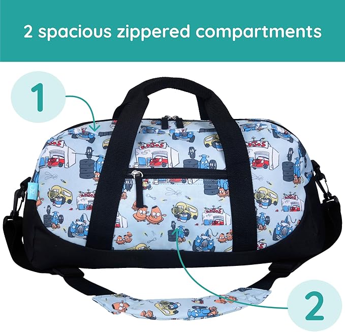 JumpOff Jo by Wildkin Overnighter Duffel Bag – Lightweight Travel Bag for Kids - Jo's Garage