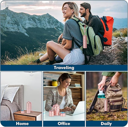 XHT Pink Weekly Metal Pill Organizer 7 Day 2 Times a Day – Aesthetic Waterproof AM PM Travel Pill Box, Heavy Duty Pill Holder and Medicine Pill Organizer for Vitamins, Fish Oil & Supplements