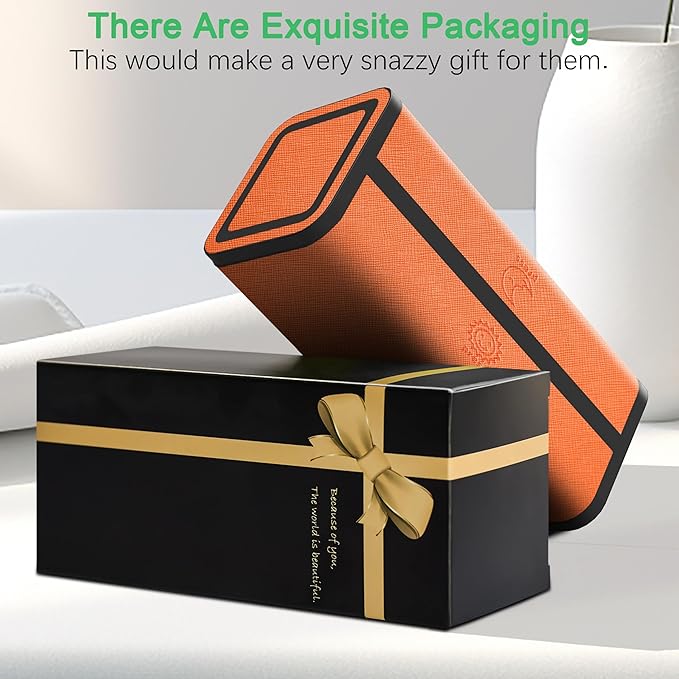 7-Day AM/PM Pill Organizer with Scratch-Resistant Leather Case - Portable Weekly Travel Medicine Box with Detachable Daily Pods & Privacy Design (Bright Orange)