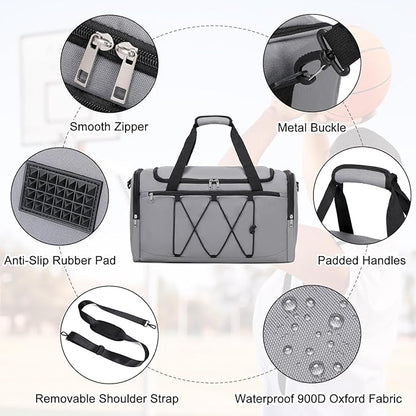 Sneaker Bag for Travel, Outdoor Sports Gym Bag Shoe Bag for 4 Pairs of Sneakers up to Size 14, Travel Duffel Bag with 3 Adjustable Dividers & Shoulder Strap, Sneakerhead Gift