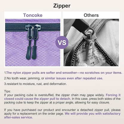 8-Piece Packing Cubes for Travel, Mesh Luggage Organizers with Shoe Bag, Toiletry Bag, Laundry Pouches, 4 Sizes (XL/L/M/S) for Suitcase Organization, Men Women Kids, Purple