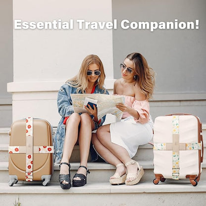 Luggage Straps for Suitcases, Adjustable Luggage Elastic Belt, Travel Essentials for Airport, Station, Vibrant Designs, Black Cat