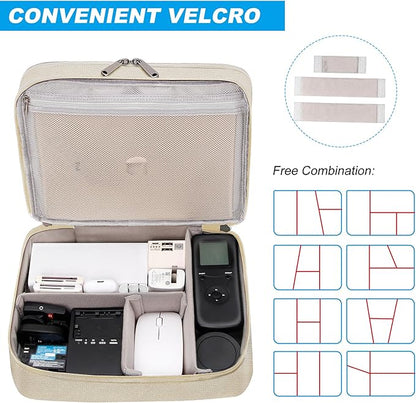 CILLA Electronic Organizer Travel Case, Travel Cord Organizer Case Portable Waterproof Cable Organizer Bag for Charger, Cord, USB, Power Bank, Earphone