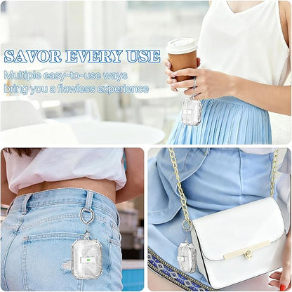 R-fun for AirPods Pro 3 Case (2025) Cover with Cleaning Kit, Military-Grade Shockproof Transparent Non-Yellowing, Auto Pop-Up Lid Design for AirPods Pro 3rd Generation Case, Glitter