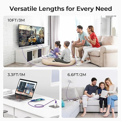 Basesailor USB Type C Charger Cable 3-Pack 3.3/6.6/10FT,Charging Cord for Samsung Galaxy Tab A 10.1 A7 S8 S7 S6 S5E,Z Flip Fold,Note 20,S9 S10 S10E S23 S20 S21 S22 FE Lite Plus Ultra,Google Pixel