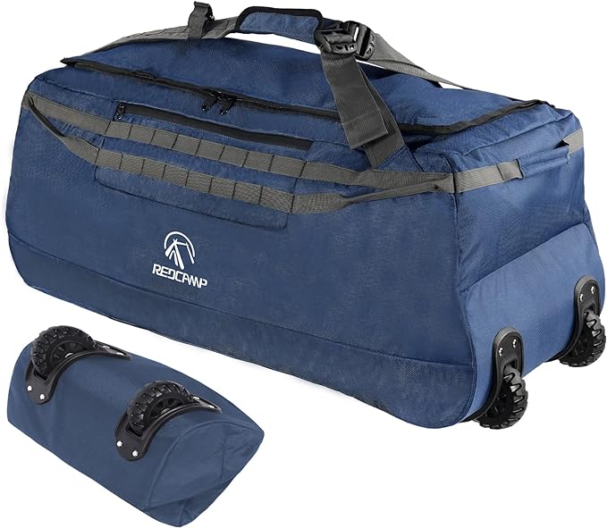 REDCAMP 85L/120L/140L Foldable Duffle Bag with Wheels, Large Travel Duffel Bag