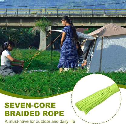 uxcell 4mm Nylon Rope, 10ft Portable Clothesline for Luggage and Backpack Tie Downs, Hanging Clothes, Swings, Camping and Mountaineering Tie Downs, Fluorescent Green