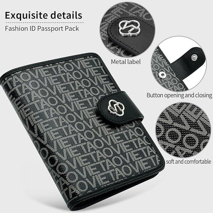 Passport Holder Wallet Bag with AirTag Holder, Card Slots and Passport Solt Ticket Cash Solt, Photo Solt Sim Card Pen Slot.Black