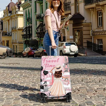 Travel Luggage Cover Suitcase Protector Fits 18-32 Inch Wheel Covers PatternedTravel Related Items Flower Luggage Protector Elastic M