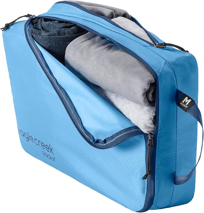 Eagle Creek Pack-It Isolate Carry-On Set - Compact Compression Cube Set for Optimizing Luggage Space - Convenient Top Handle - Internal Storage Divider - Water-Resistant - Washable - Blue Dawn