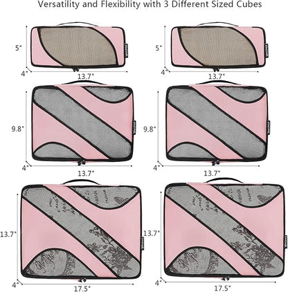 BAGAIL 6 Set Packing Cubes,Travel Luggage Packing Organizers