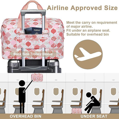 IBFUN Weekender Bags for Women, Travel Duffle Bag with Shoe Compartment Carry on Weekender Overnight Duffel for Weekend Travel Business Trip 3PCS