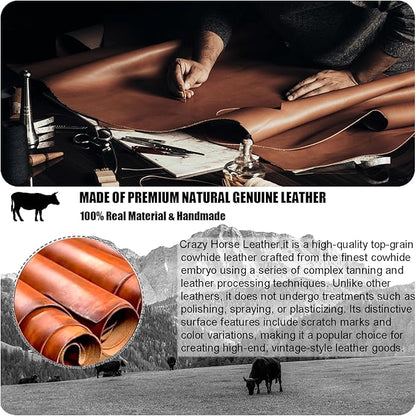 Leather Passport Holder for Travel - Passport Wallets with AirTag Slot, 5 Card Slots & Secure Button Closure, Durable Passport Cover for Men & Women - Crazy Horse Leather(5.9'' x 4.13'')