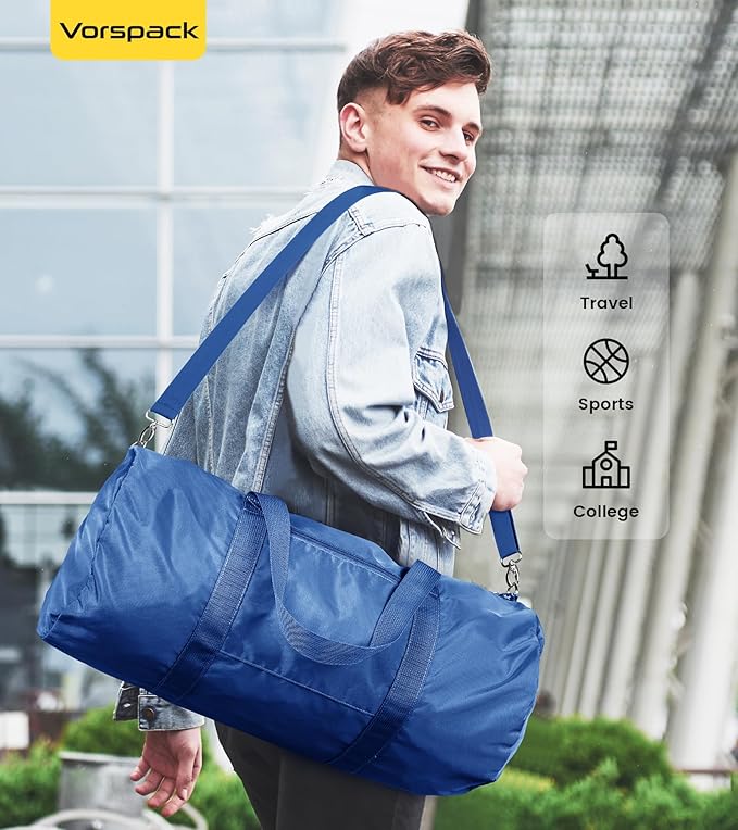 Vorspack Duffel Bag 20-24-28 Inches Foldable Gym Bag for Men Women Duffle Bag Lightweight with Inner Pocket for Travel Sports