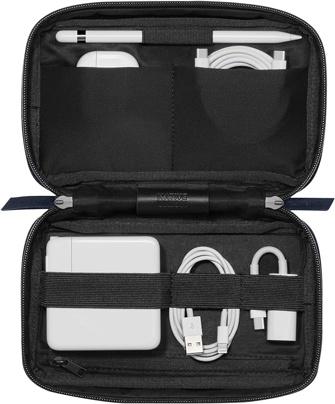 Native Union Stow Organizer – Premium Travel Tech Kit Crafted with Durable Canvas – Keep Essentials Organized with Flexible Storage & Quick-Access Pocket for Cables, Chargers, SIM Cards & More (Slate)