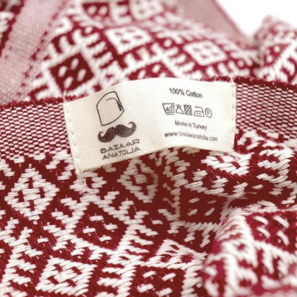 Bazaar Anatolia Turkish Beach Towel 100% Cotton Bath Towels Oversized Quick DryBathroom Towels Sand Free Camping Blanket 71x39 inches - Ethnic Maroon