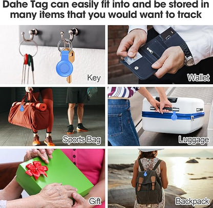 Air Tracker Tags-4 Pack Android or iOS, Apple & Android Tracker Tags, Bluetooth Tracker Smart Tag Works with Apple Find My and Google'S Find Hub App, Key Locator (Blue)