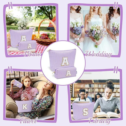 YOOLIFE Bridesmaid Gifts for Wedding Day, Bridesmaid Gifts | Bridesmaid Proposal Gifts Unique Gifts | Preppy Makeup Bag 30th Birthday Gifts for Her | Makeup Organizer Bag Preppy Stuff C- Purple