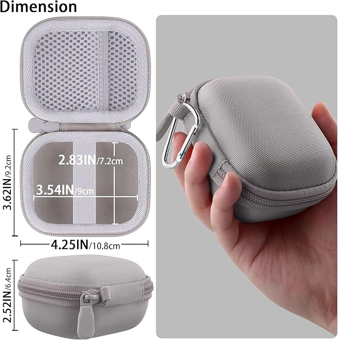 co2CREA Hard Case for Beats Powerbeats Pro 2 with Carabiner Clip, Shockproof Earbuds Storage Box – Protective Travel Cover for Powerbeats Pro 2 Wireless Bluetooth Earbuds (Quick Sand Case)