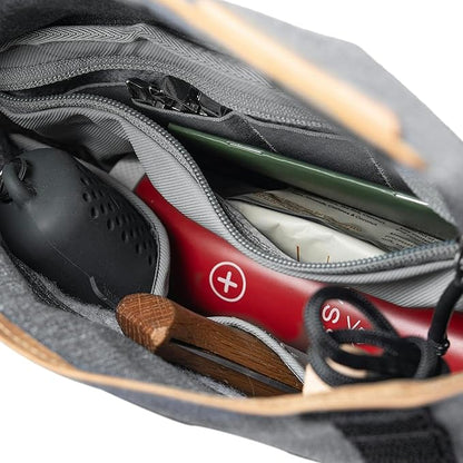 Peak Design Field Pouch V2, Charcoal, 2-in-1 Organizer and Sling Bag, Adjustable Shoulder Strap and Integrated Belt Loops, Weatherproof Nylon Canvas, Organizer Pouch or Carry Bag for Men and Women