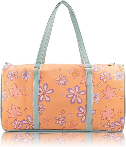 Disney Princess Mini Duffle Bag for Kids | Princess Travel Bag for Girls with Belle, Ariel, Tiana & More | Small Weekender Tote with Shoulder Strap | Ages 3+