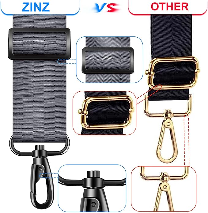 ZINZ 60 Inch Shoulder Strap with Removable Ultra-Thick Pad, Adjustable Buckles Shoulder Crossbody Strap for Luggage Bag
