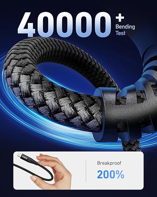 USB to USB C Cable 60W Fast Charging [2 Pack 3FT], USB A to USB C Cable for CarPlay, Durable Braided USB Type C iPhone Charger USBC Cord for iPhone 17/16/15/Pro Max, Samsung Galaxy S23 and More-Black